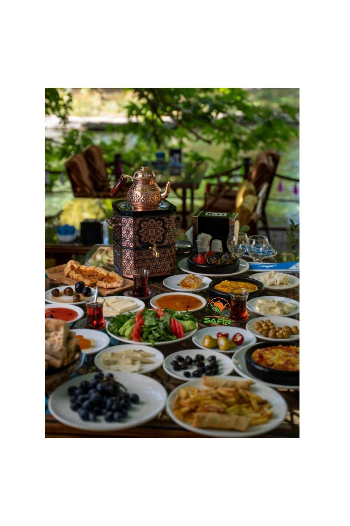 Jel ısıtıcılı Nostaljik Bakır Semaver Bakır Demlikli Bahçe Semave