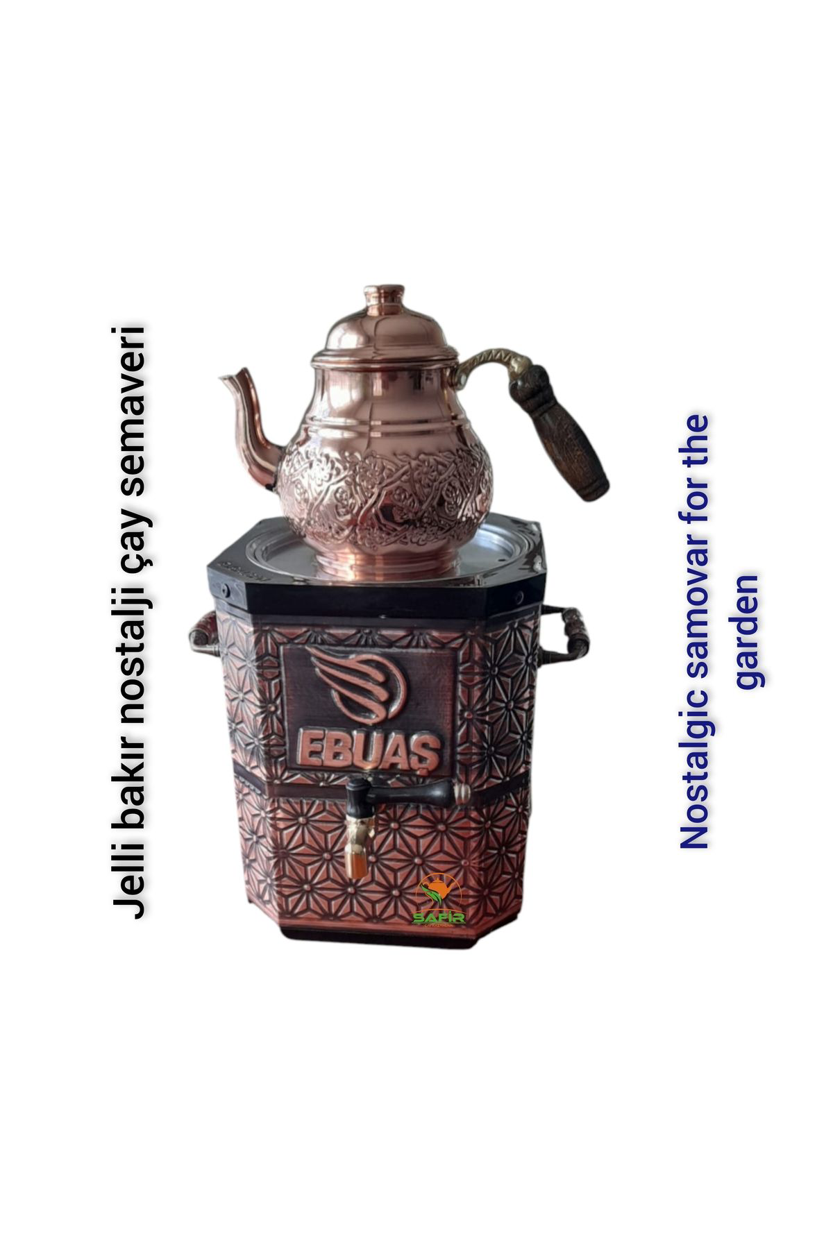 Jel ısıtıcılı Nostaljik Bakır Semaver Bakır Demlikli Bahçe Semave