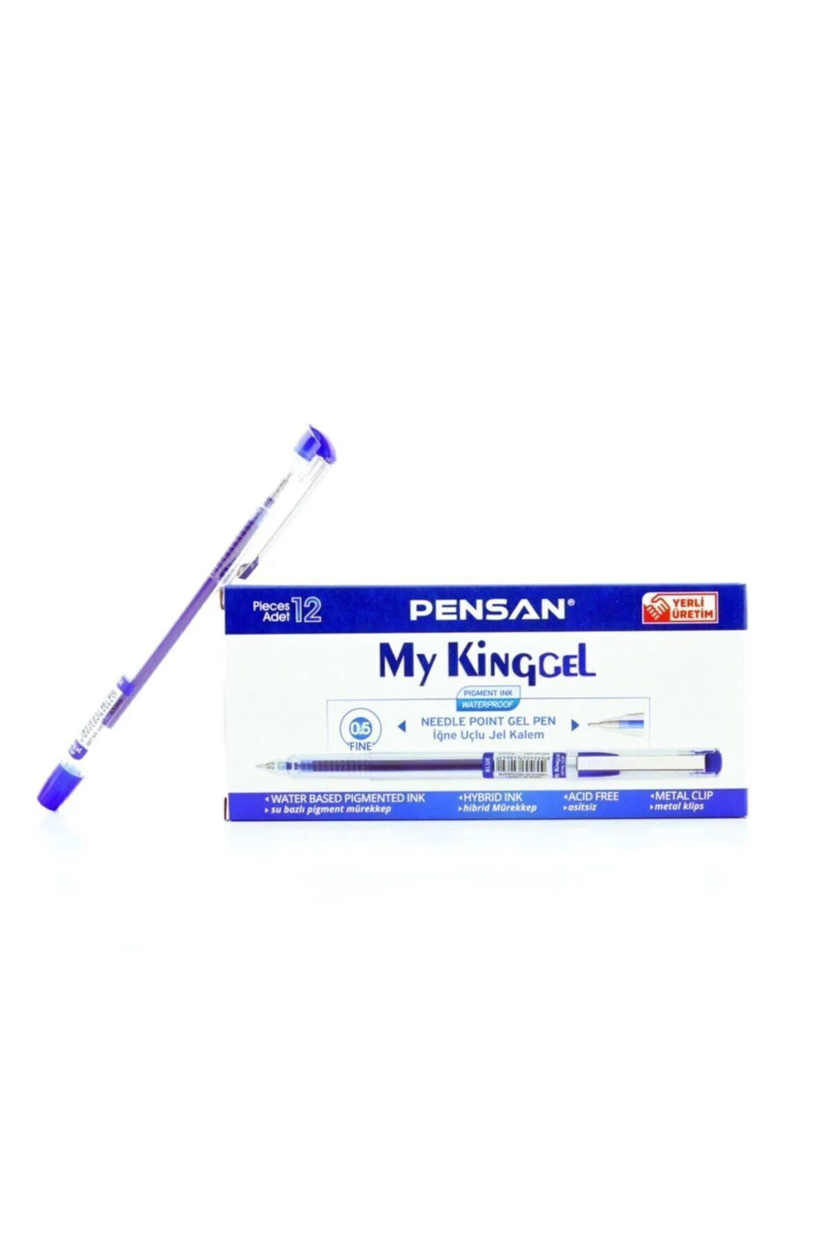 Jel Kalem- My-kıng 0,5 Mm Mavı Metal Klp - 12 Adet