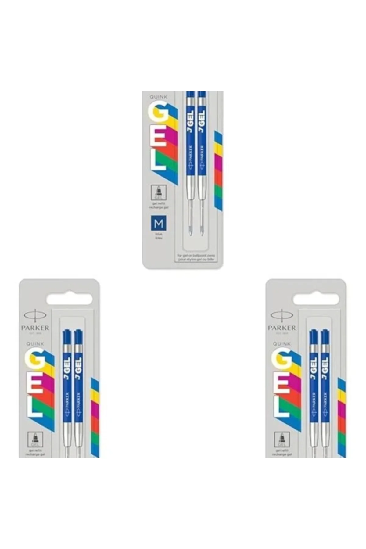 Jel Kalem Refill, Plastik Gövde, 2'Li Blister, M Uç, 3Lü Paket