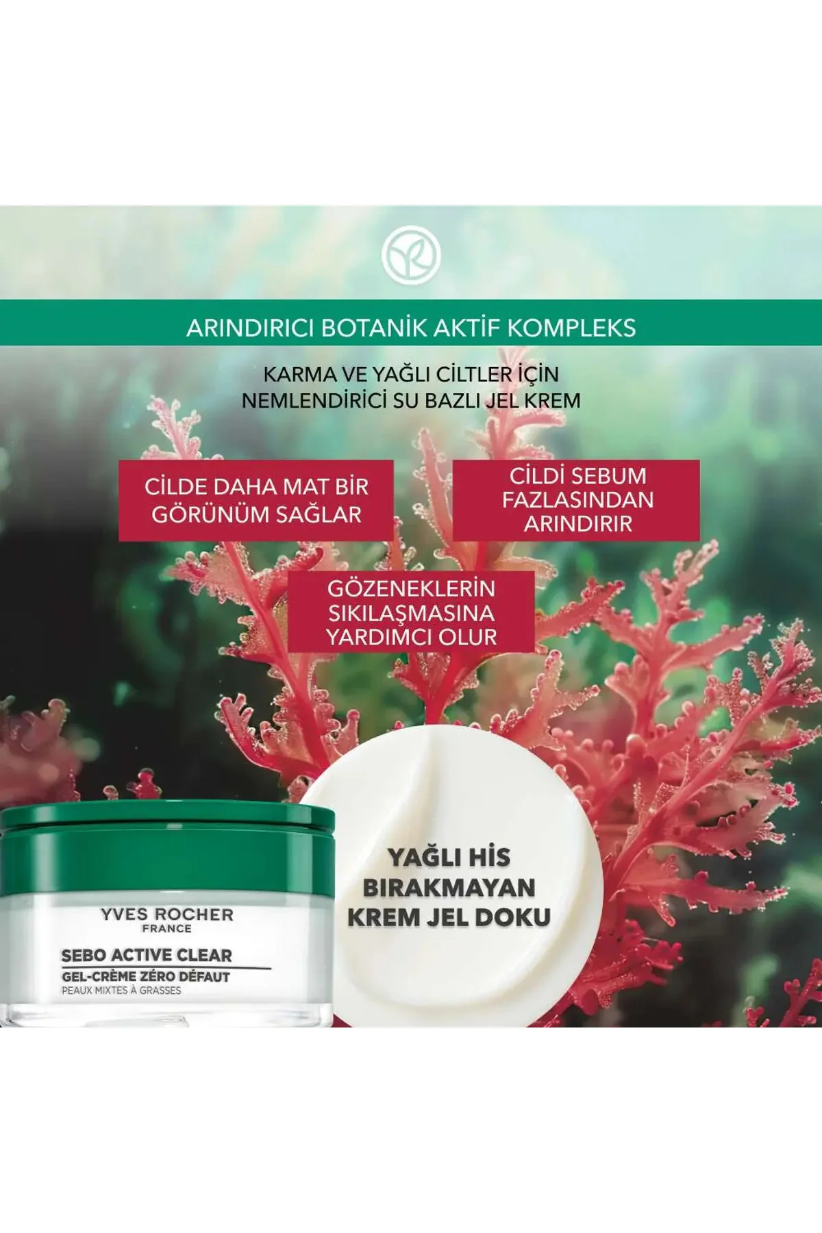Jel Krem - Karma ve Yağlı Cilt / Sebo Pure Vegetal-50 ml