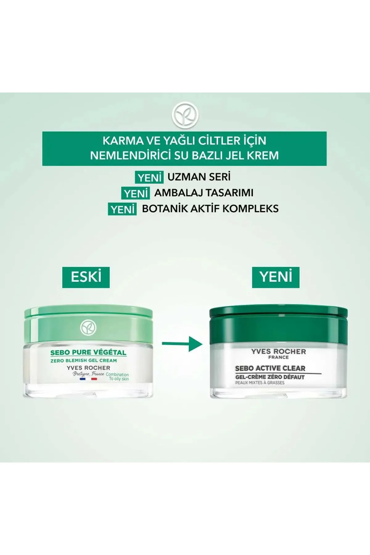 Jel Krem - Karma ve Yağlı Cilt / Sebo Pure Vegetal-50 ml