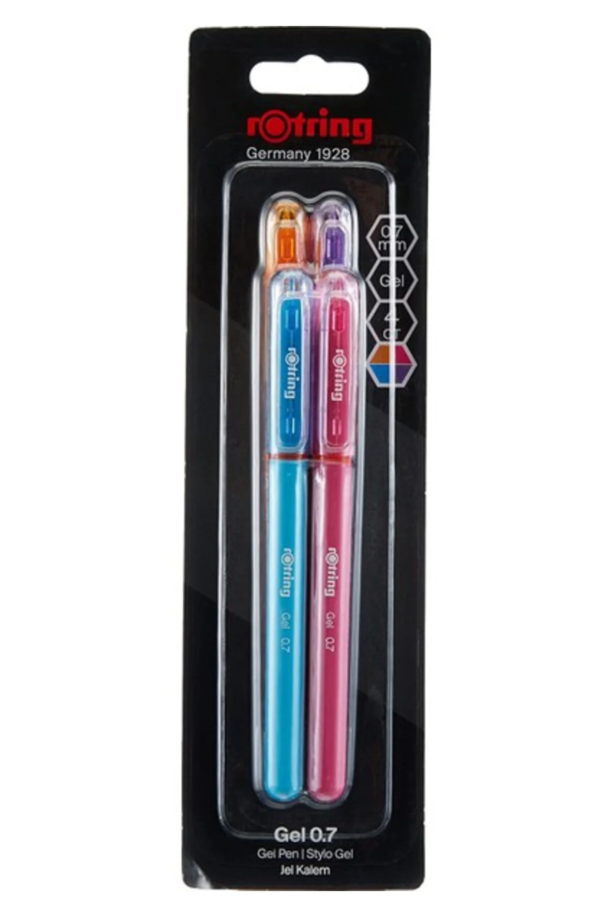 Jel Mürekkepli Tükenmez Kalem 4'lü, Canlı Renkler