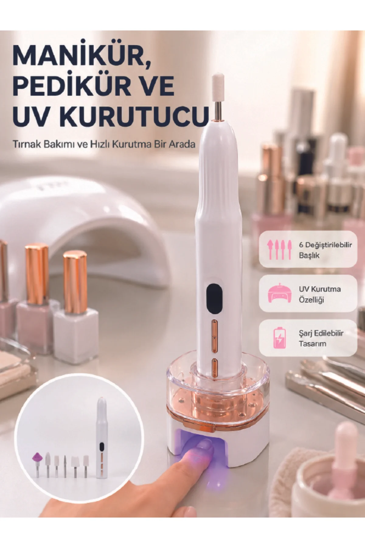 Jel Oje Kurutma ve Tırnak Bakımı Cihazı Jel Oje Kurutma ve Tırnak Bakımı Cihazı