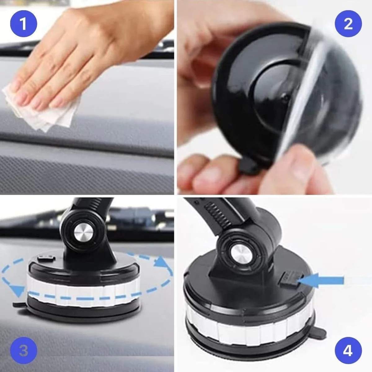 Jel Vantuzlu Cama Takılabilen Güçlü 360 Derece Dönebilen Ayarlanabilir Araç Içi Vantuzlu Telefon Tutucu Fiyatı, Yorumları ve Özellikleri