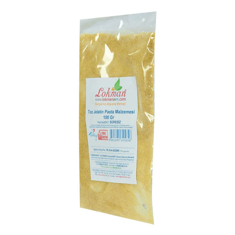 Jelatin Toz Öğütülmüş Pasta Malzemesi 100 Gr Paket