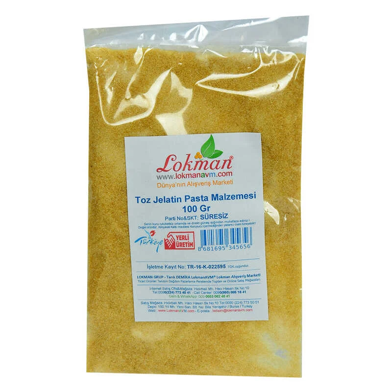 Jelatin Toz Öğütülmüş Pasta Malzemesi 100 Gr | Profesyonel Tatlı Yapımı