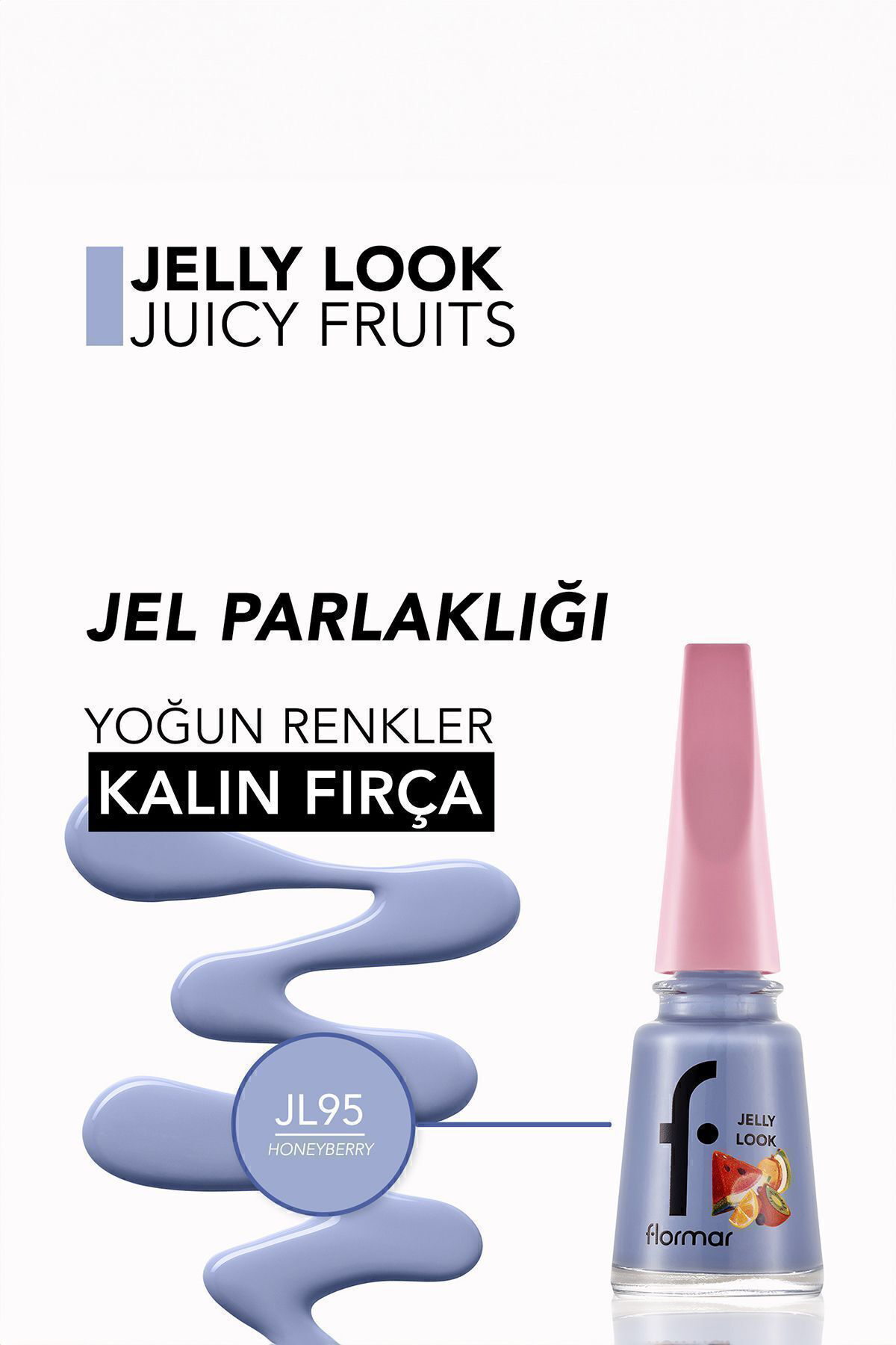Jelly Look Yüksek Pigmentli & Parlak Bitişli Jel Görünümlü Oje