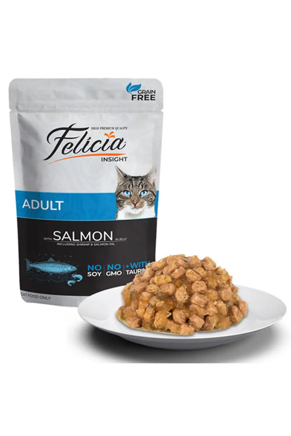 Jelly Somonlu ve Taurinli Pouch Tahılsız Yetişkin Kedi Konservesi