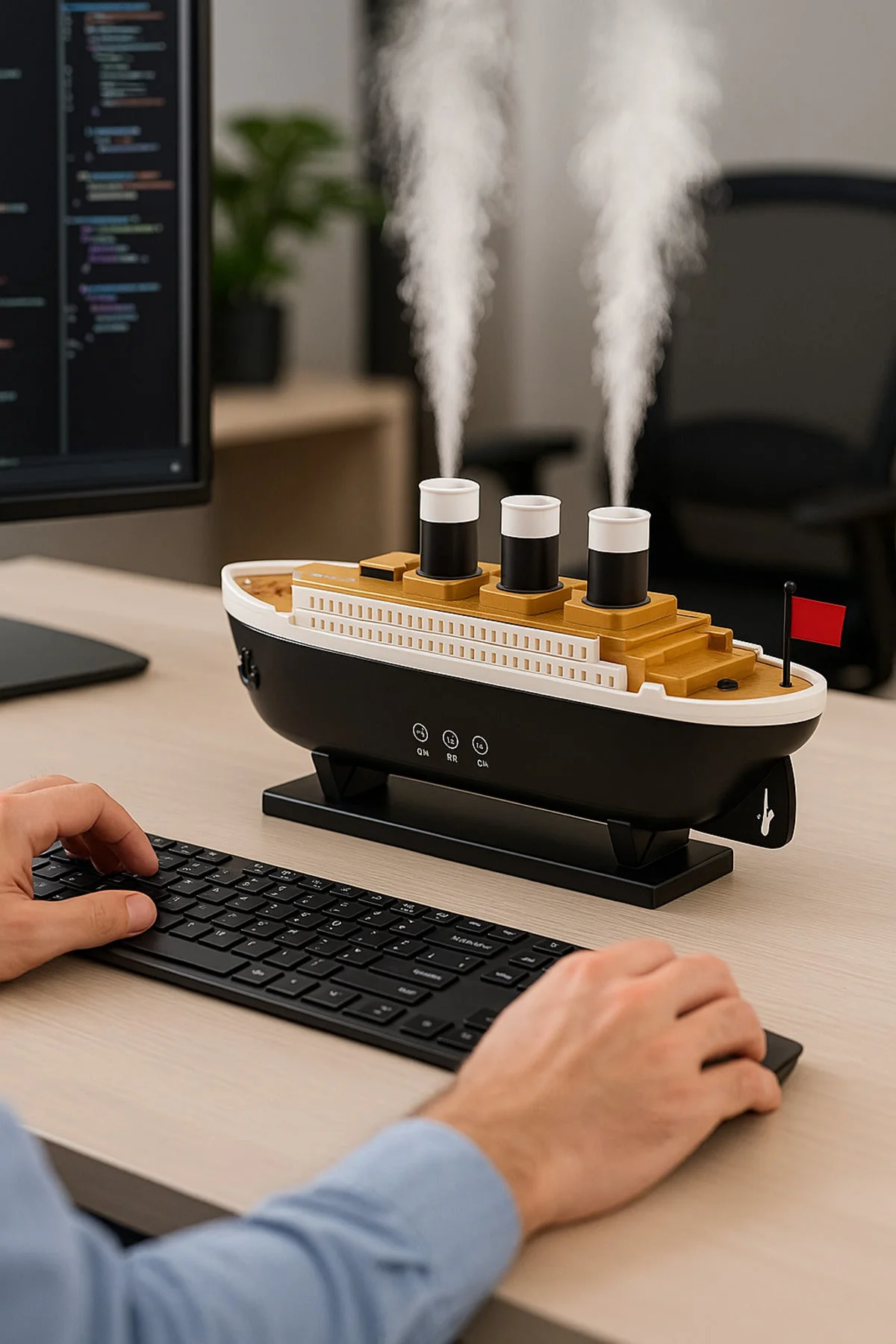 Jellyfish Gemi Tasarimli Aroma Difuzör (LED Efektli) – Şık Masaüstü Buharlaştırıcı