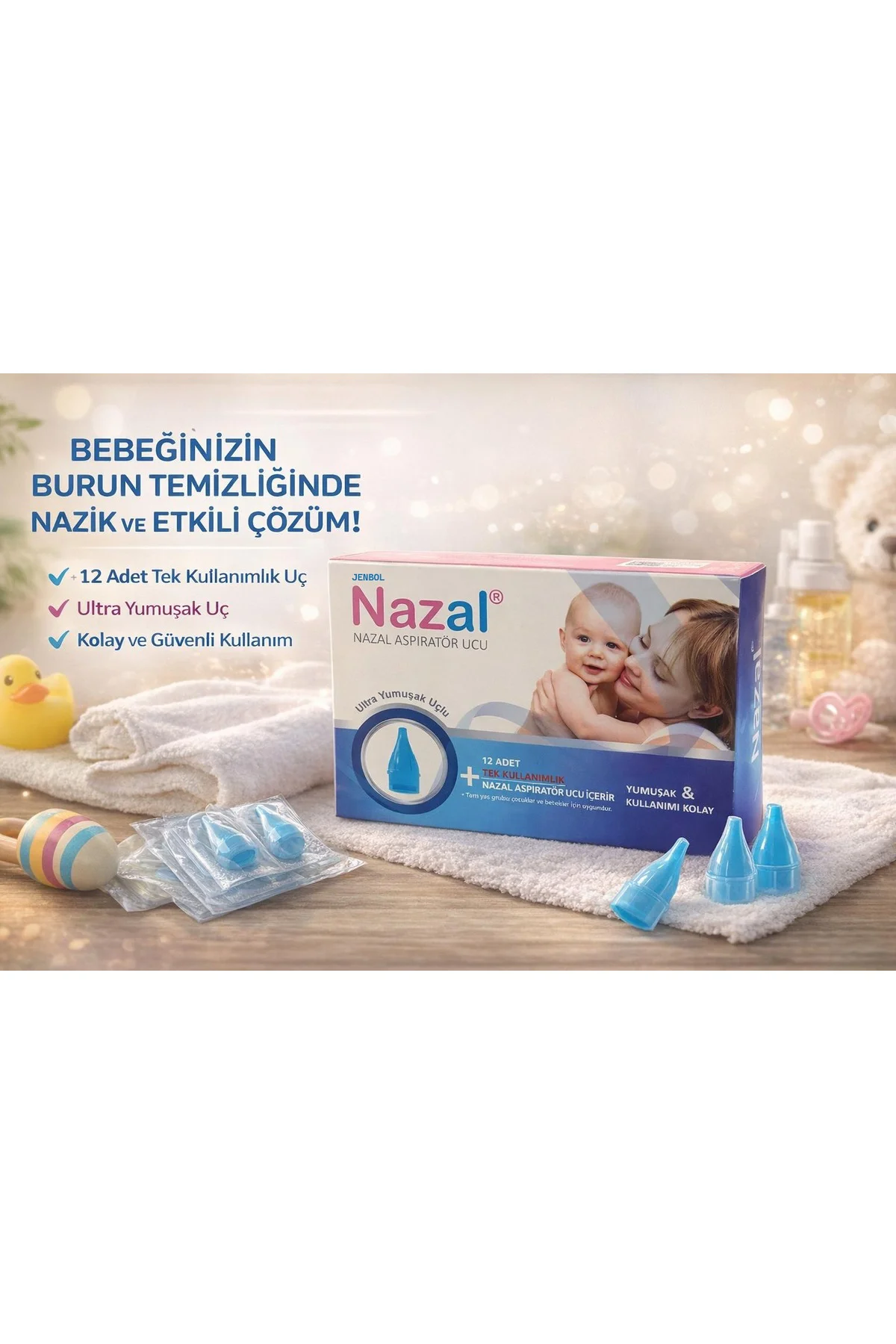JENBOL Burun Aspiratör 12'li Yedek Uç (otri Bebe Uyumlu) JENBOL Burun Aspiratör 12'li Yedek Uç (otri Bebe Uyumlu)