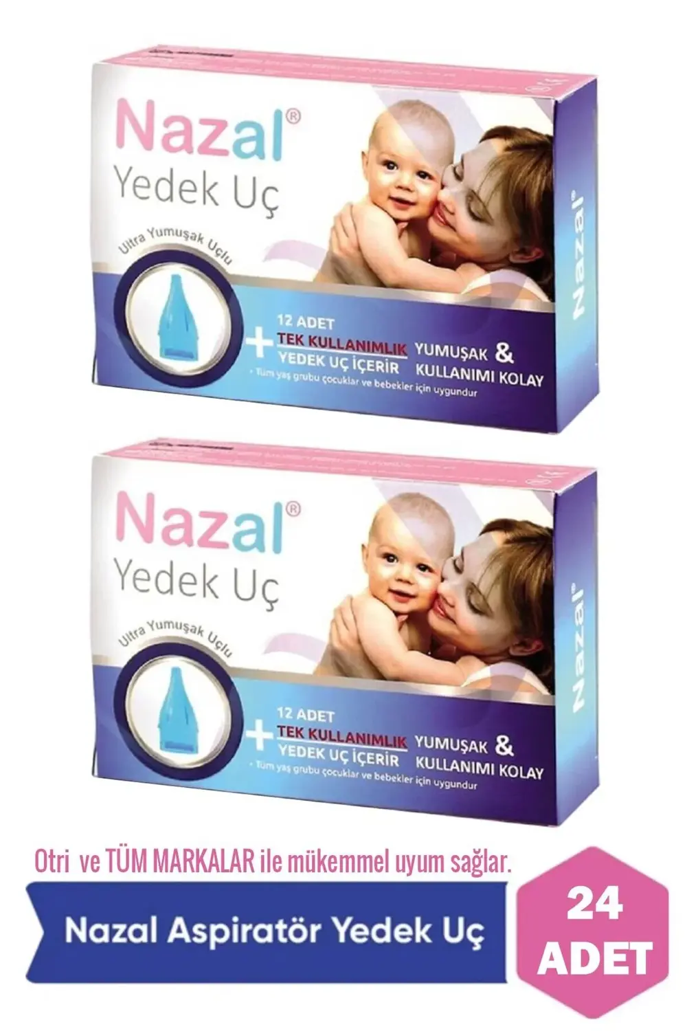 Jenbol Burun Aspiratörü Yedek Uç 2 Kutu Otri Uyumlu 24 Adet Ile T