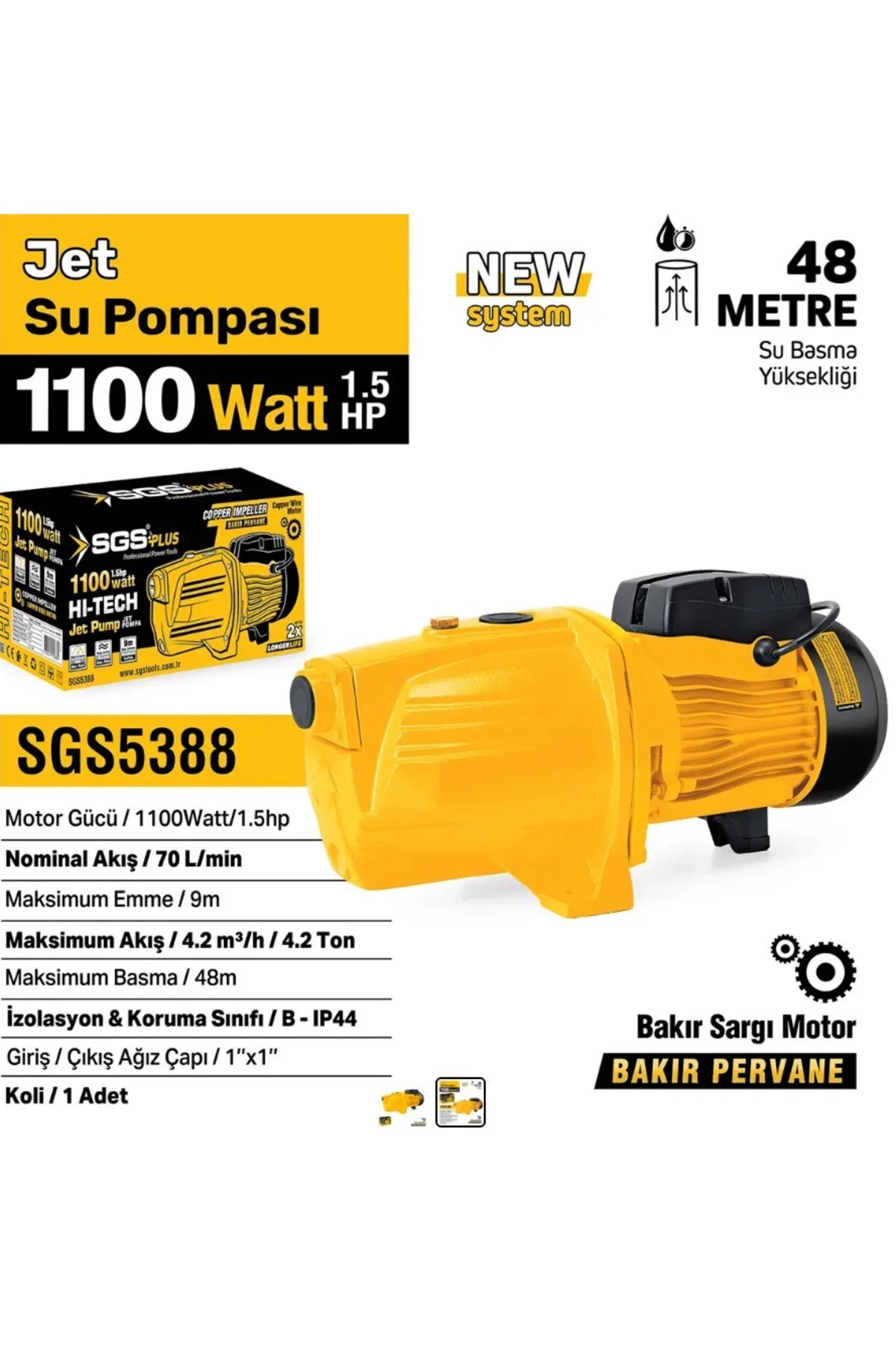 JET SU POMPASI 1100 WATT 1.5 HP SGS5388