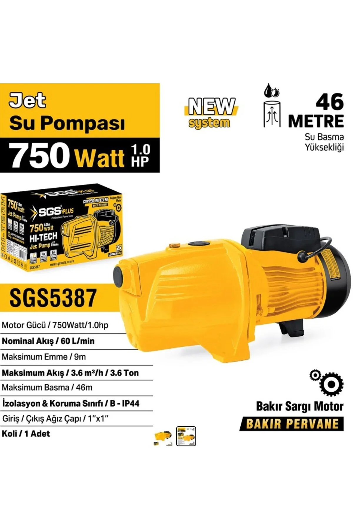 JET SU POMPASI 750 WATT 1.0 HP SGS5387