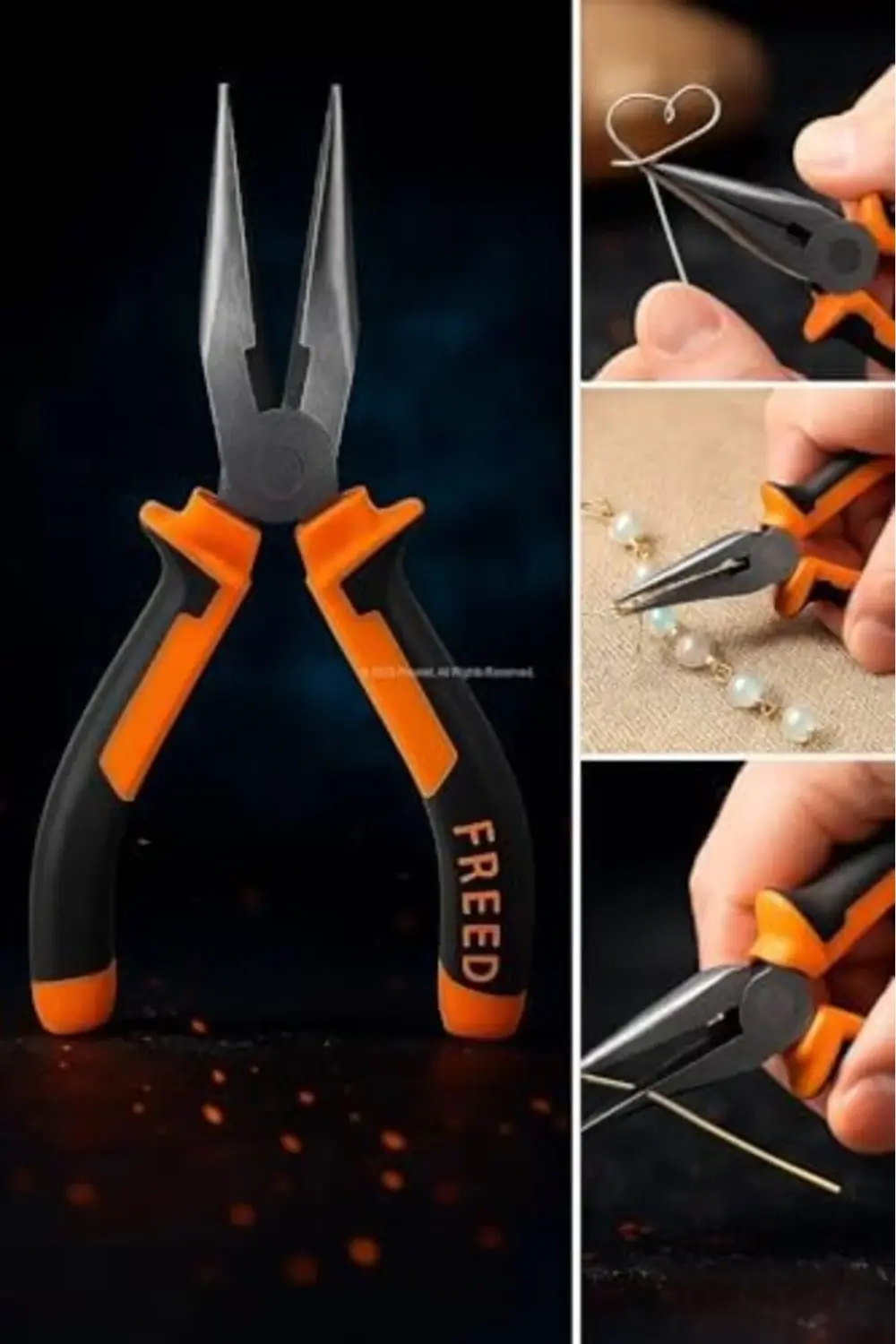 jevnna Kargaburun Pense, 6", Plastik Saplı, Çelik Uçlu, Ergonomik