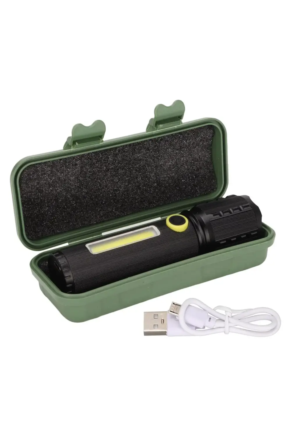 Jf-72 X2000 Zoomlu Flash Özellikli Şarjlı Metal Kasa El Feneri