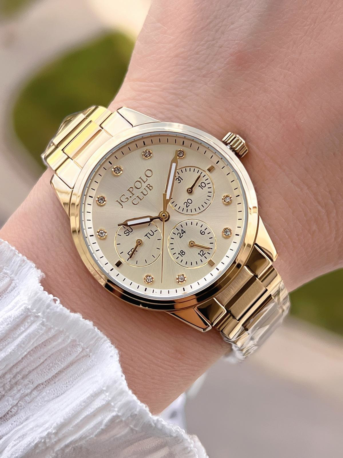 Jg.Polo Club Çelik Kasa & Kordon Kadran Fonsiyonları Aktif Kadın 