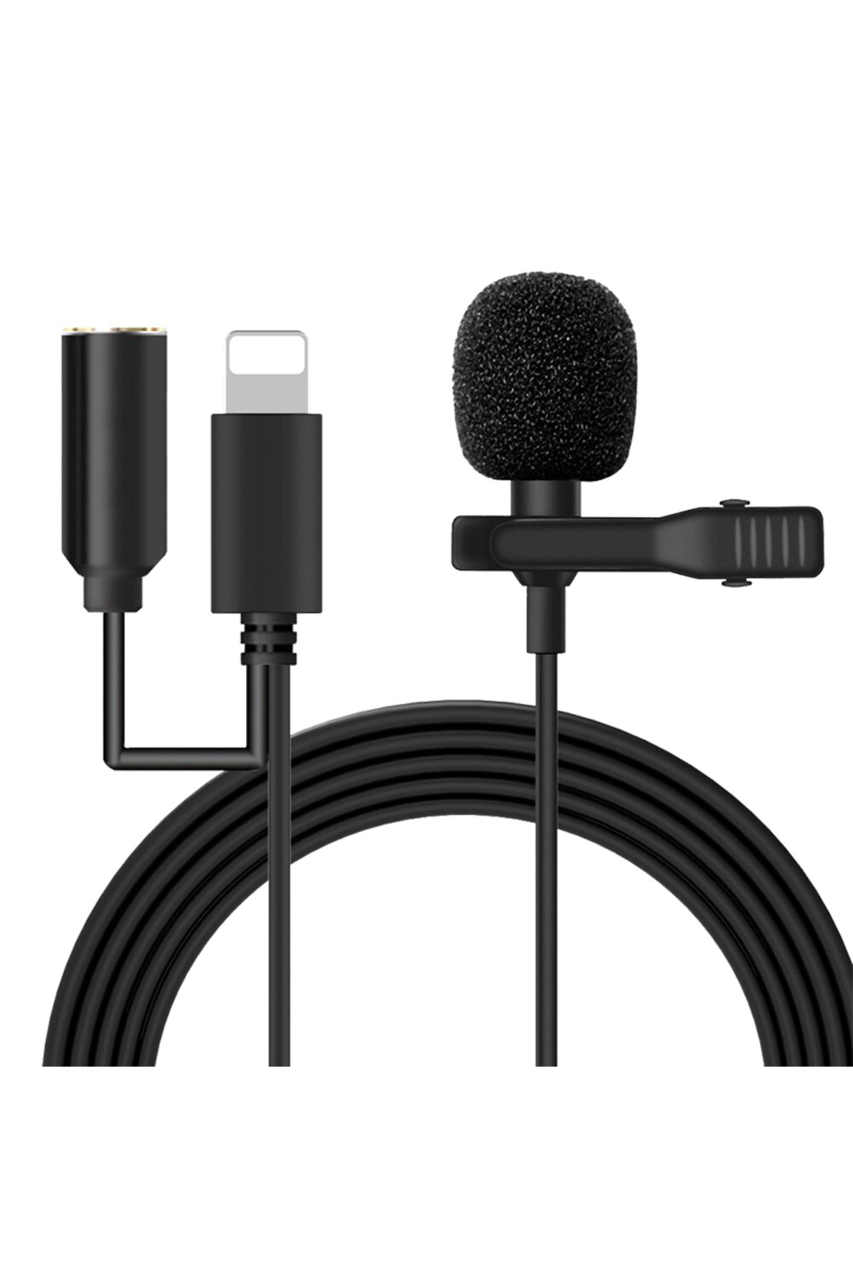 Ok Aksesuar Jh-041-A Lightning Girişli Ve Kulaklik Girişli Youtuber Yaka Mikr