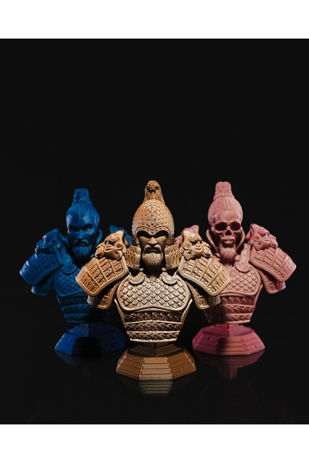 Jian Warrior Dekor Büstleri 3'lü Set 15 Cm