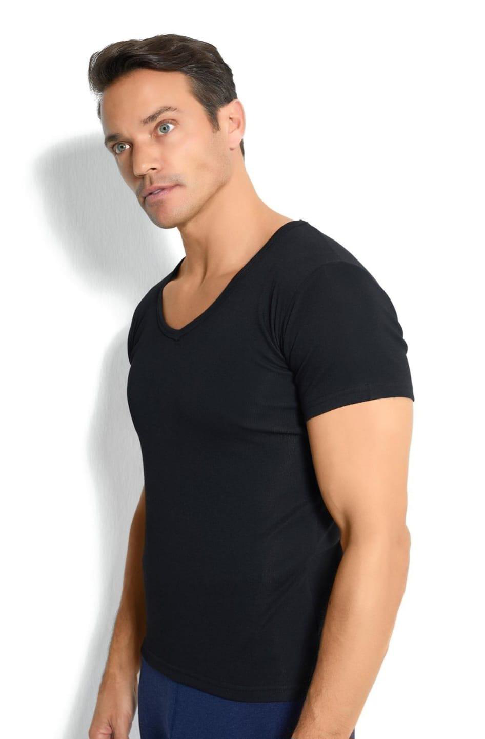 Jiber Jiber 162 Erkek Termal İçlik Üst Kisa Kol V Yaka Tekli