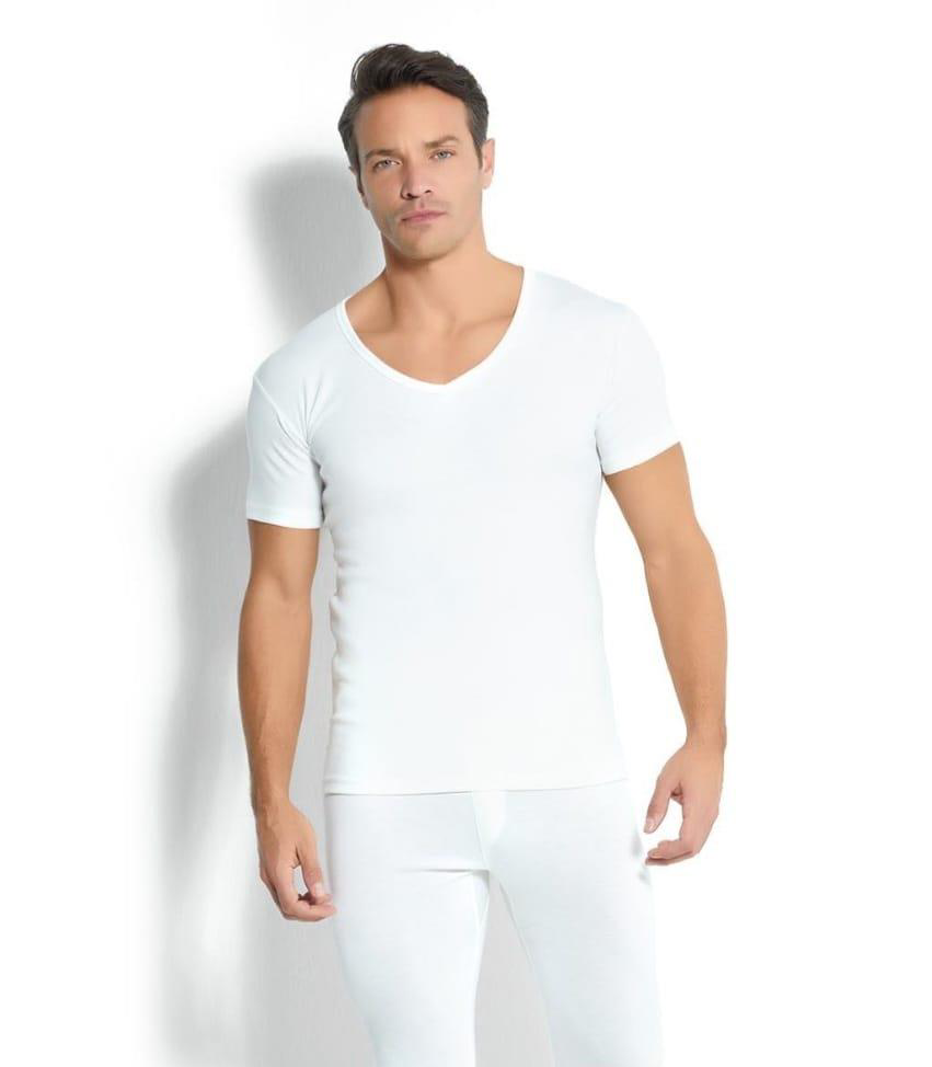 Jiber Jiber 162 Erkek Termal İçlik Üst Kisa Kol V Yaka Tekli