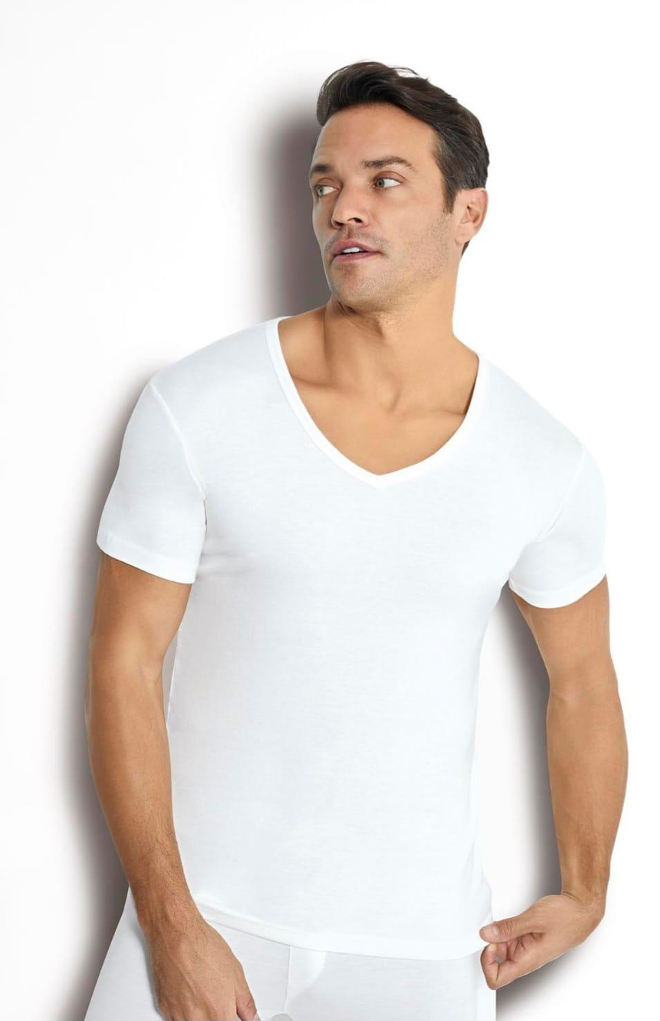 Jiber Jiber 162 Erkek Termal İçlik Üst Kisa Kol V Yaka Tekli