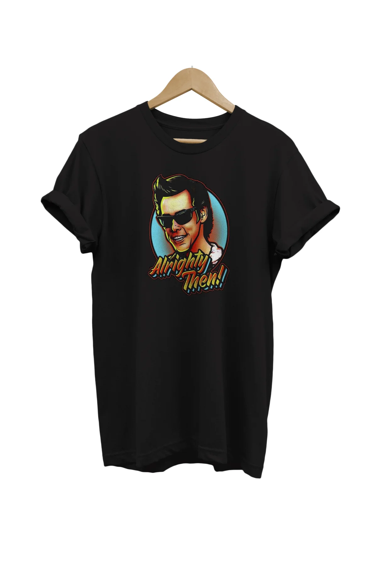 Jım Carrey Alrighty Then Baskılı %100 Pamuk Oversize T-shirt Büyü
