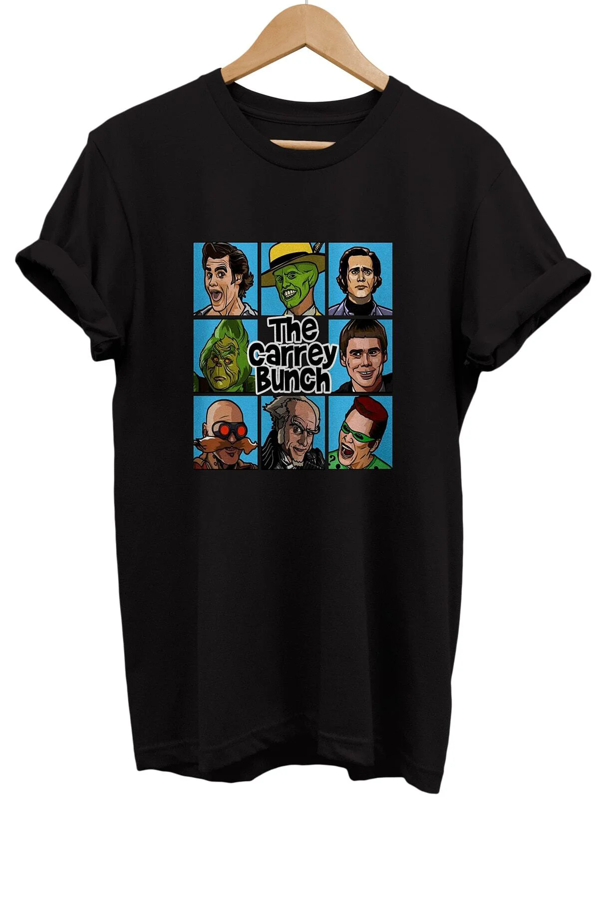 Jim Carrey Karakterleri Baskılı %100 Pamuk Basic T-shirt Normal B