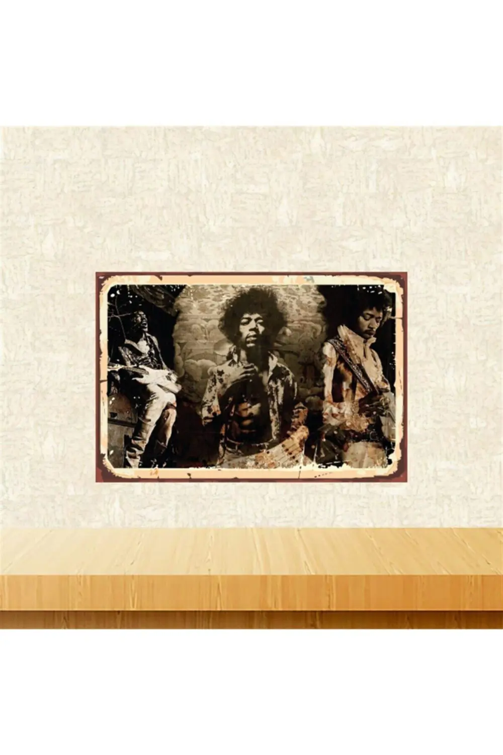 Jimi Hendrix Tasarımlı 20-30 Cm Retro Ahşap Tablo Tkfx5395