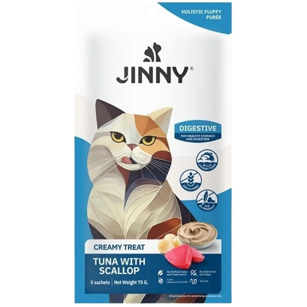 Jinny Creamy Digestive Hasas Sindirim için Ton Balıklı ve Deniz Taraklı Kedi Ödül sı 5x15 gr Fiyatı, Yorumları ve Özellikleri