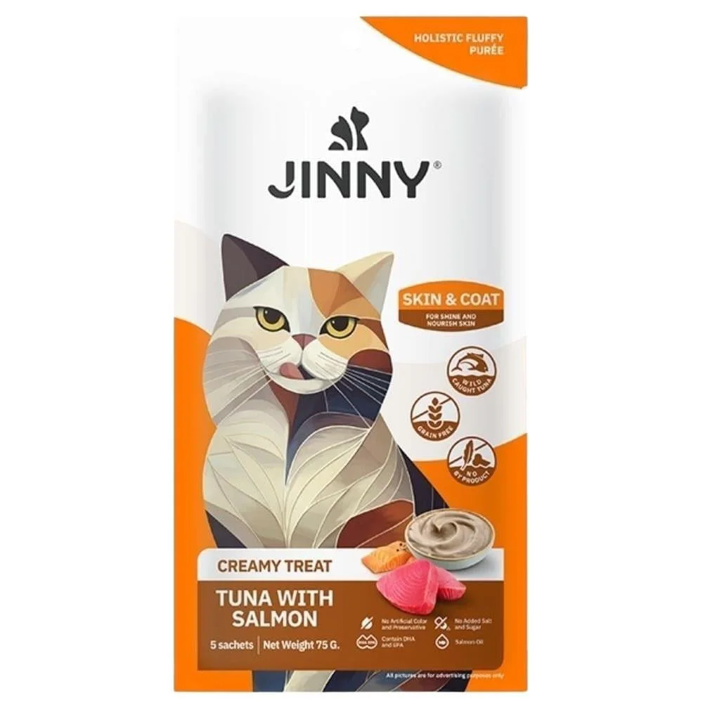 Jinny Creamy Skin Coat Ton Balıklı ve Somonlu Kedi Sıvı Ödül sı 5x15 gr Fiyatı, Yorumları ve Özellikleri