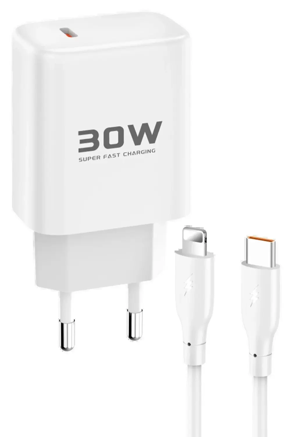 JK89 30W Type-C Çıkışlı Ekstra DC66 1M Type-C to Lightning Kablol