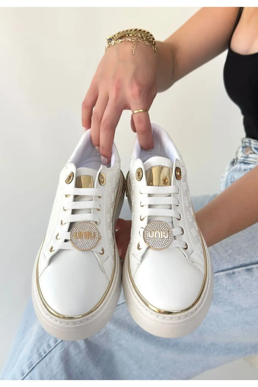 Jlar Beyaz Cilt Bağcıklı Spor Ayakkabı