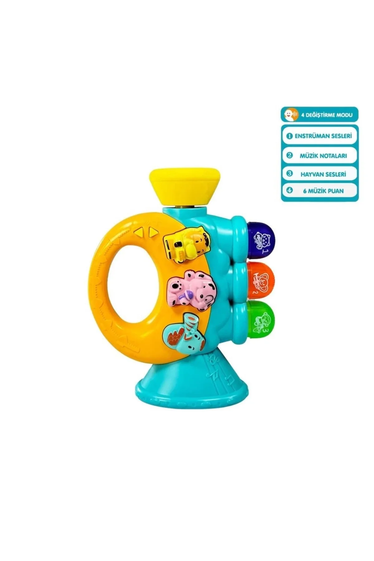 JLG-855-38A IŞIKLI VE MÜZİKLİ TROMPET BEBEK - 1 Adet Stokta Olan 