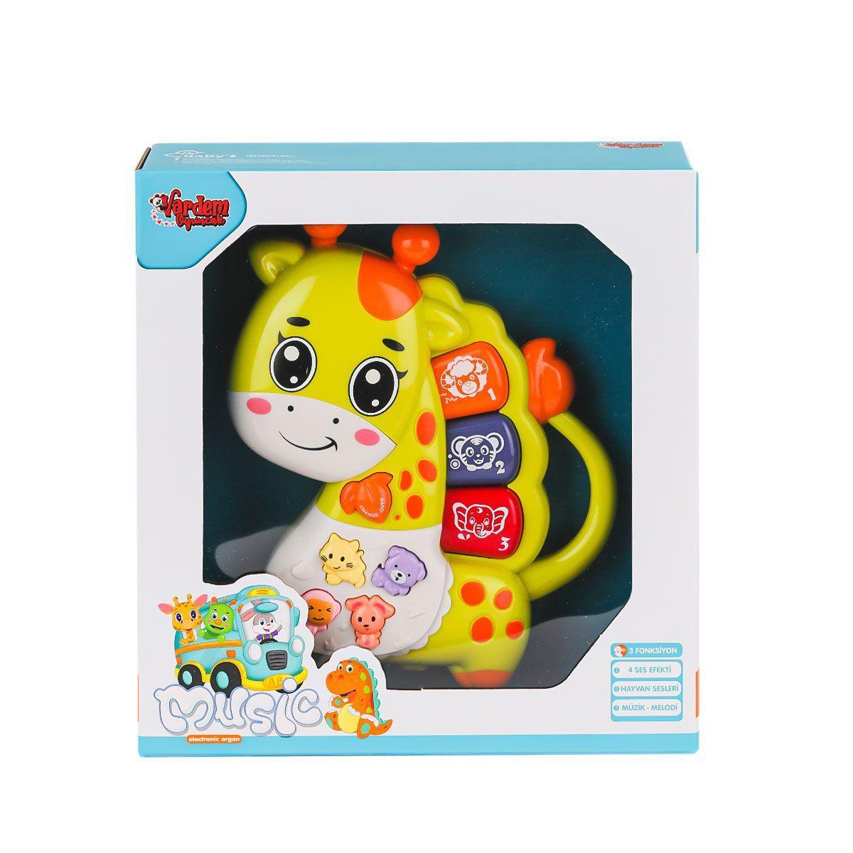 JLG-855-66A Işıklı ve Müzikli Zürafa Bebek Pianosu -Vardem Oyunca