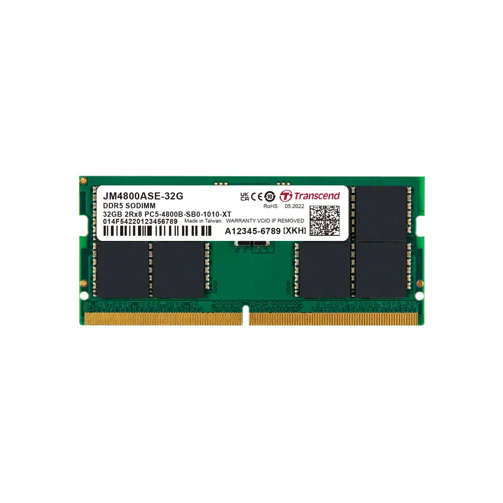 JM4800ASE-32G 32GB(1x32GB) 4800Mhz SODIMM CL40 DDR5 Notebook Ram