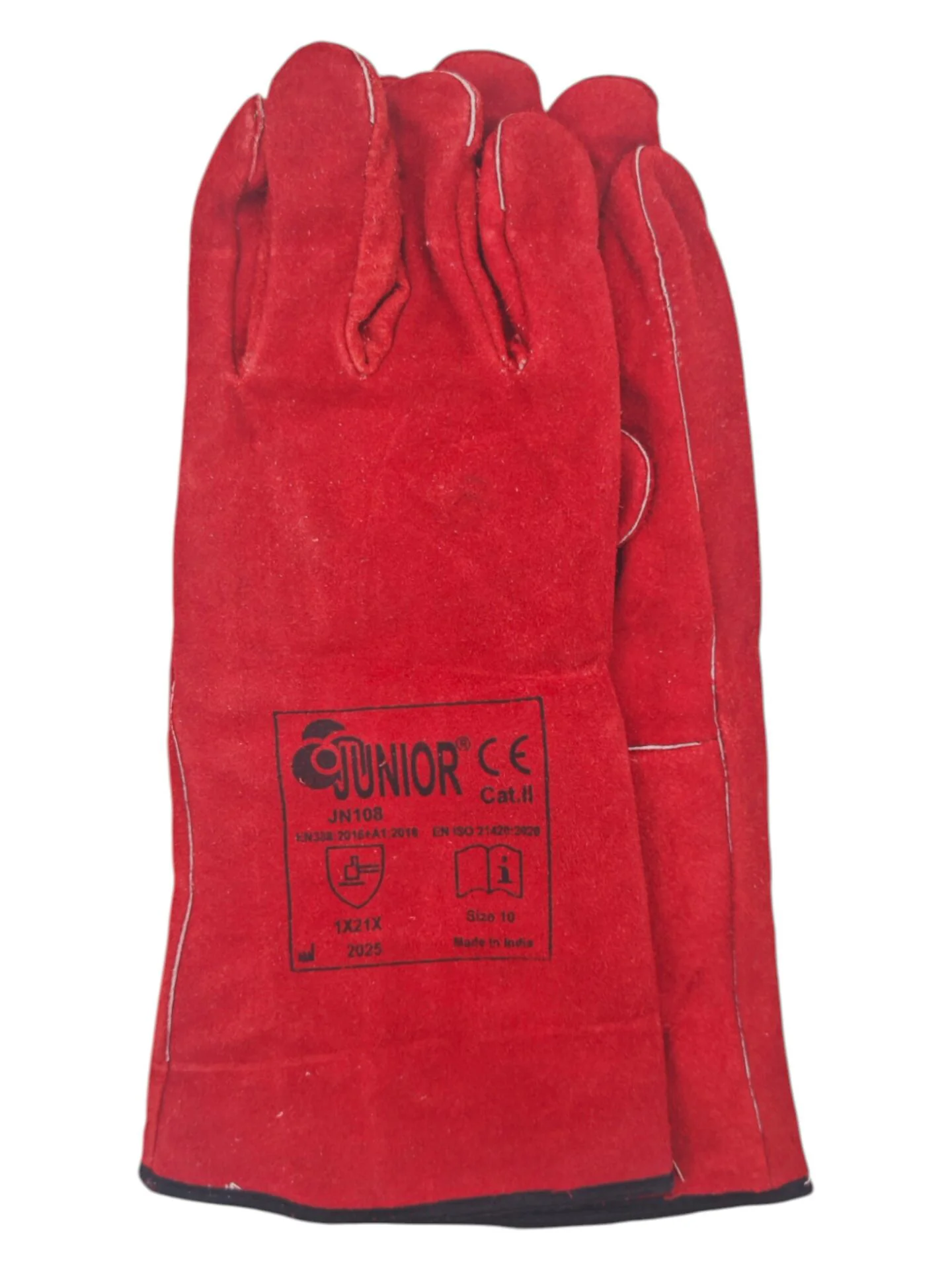 JN108   Junior Kaynakçı Eldiveni 10'' - Kırmızı