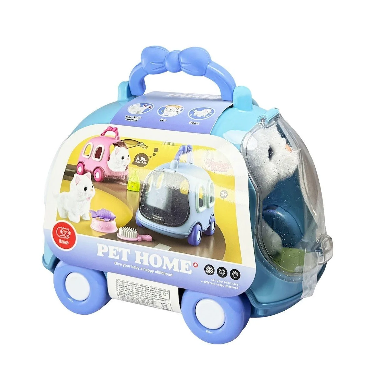 JND-6801 Taşıma Araba Çantalı Hareketli Pilli Kedi Set -Eco Lounge