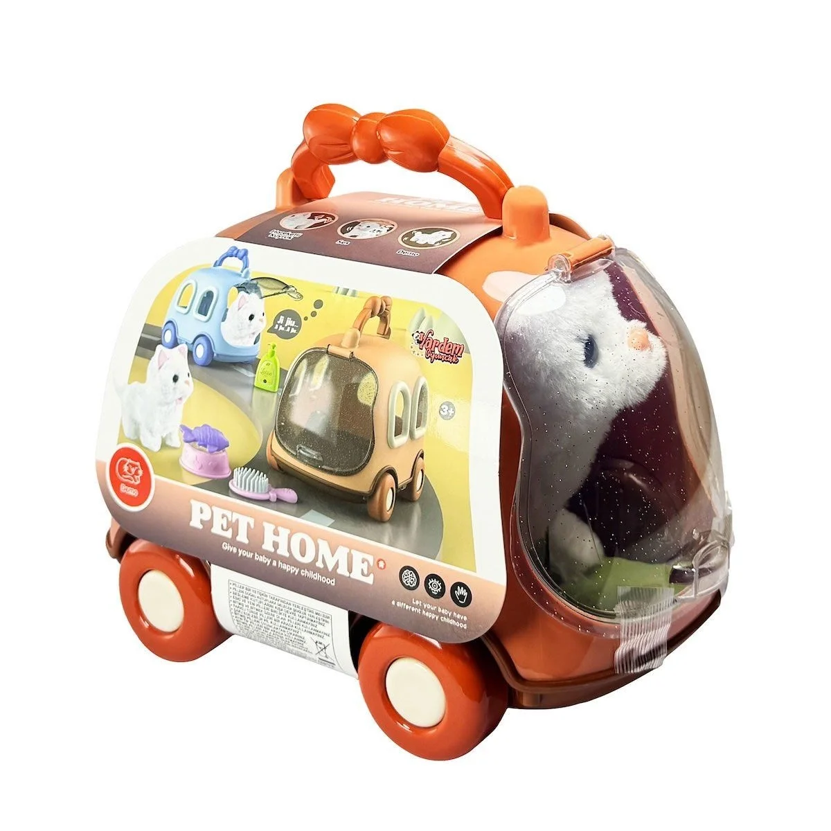 JND-6801 Taşıma Araba Çantalı Hareketli Pilli Kedi Set -Eco Lounge