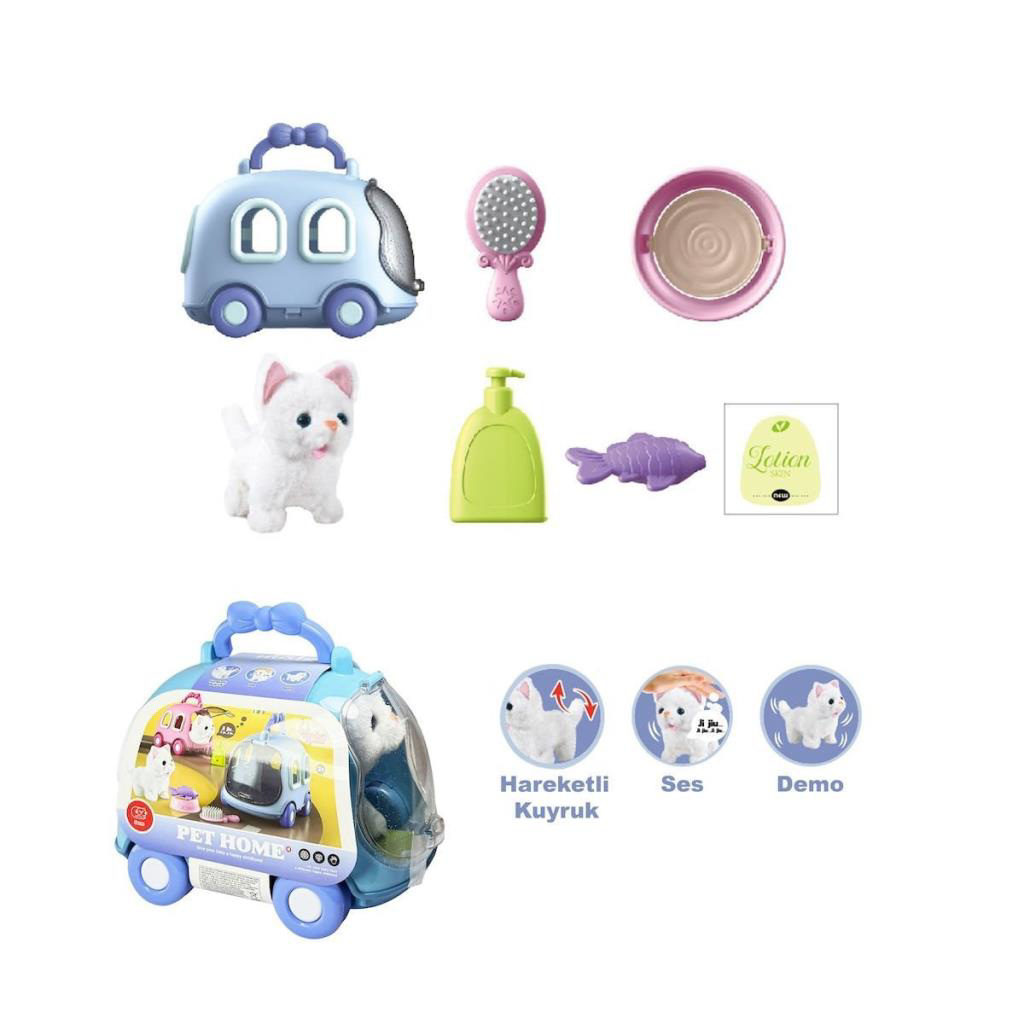 JND-6801 Taşıma Araba Çantalı Hareketli Pilli Kedi Set Oyuncak JND-6801 Taşıma Araba Çantalı Hareketli Pilli Kedi Set Oyuncak