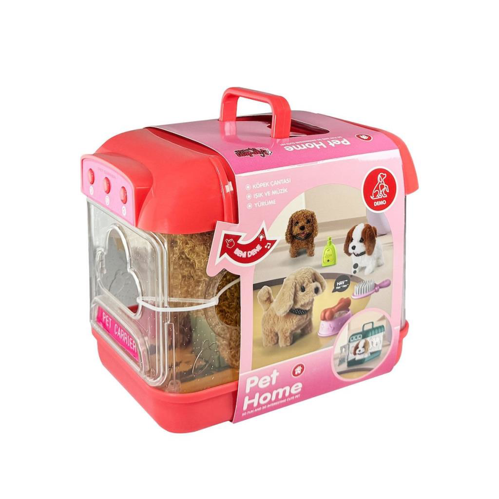 JND-6806 Hareketli Köpek ve Işıklı Sesli Şeffaf Kafes Seti Oyunca