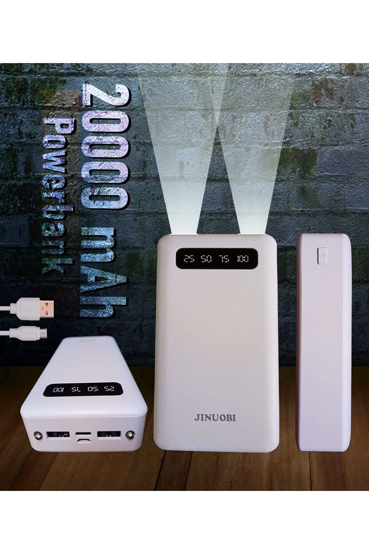 Jnuobi DY-32 20.000 mAh Powerbank 2 USB Taşınabilir Şarj Aleti
