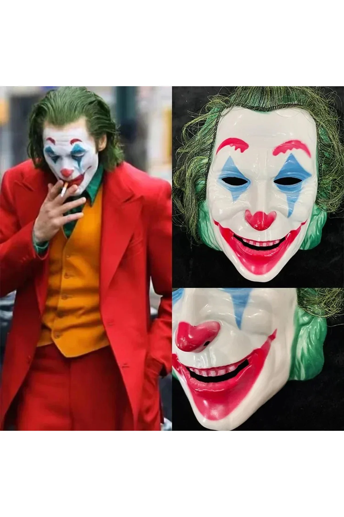Joaquin Phoenix Joker Maskesi Yeşil Saçlı (5060) Joaquin Phoenix Joker Maskesi Yeşil Saçlı (5060)