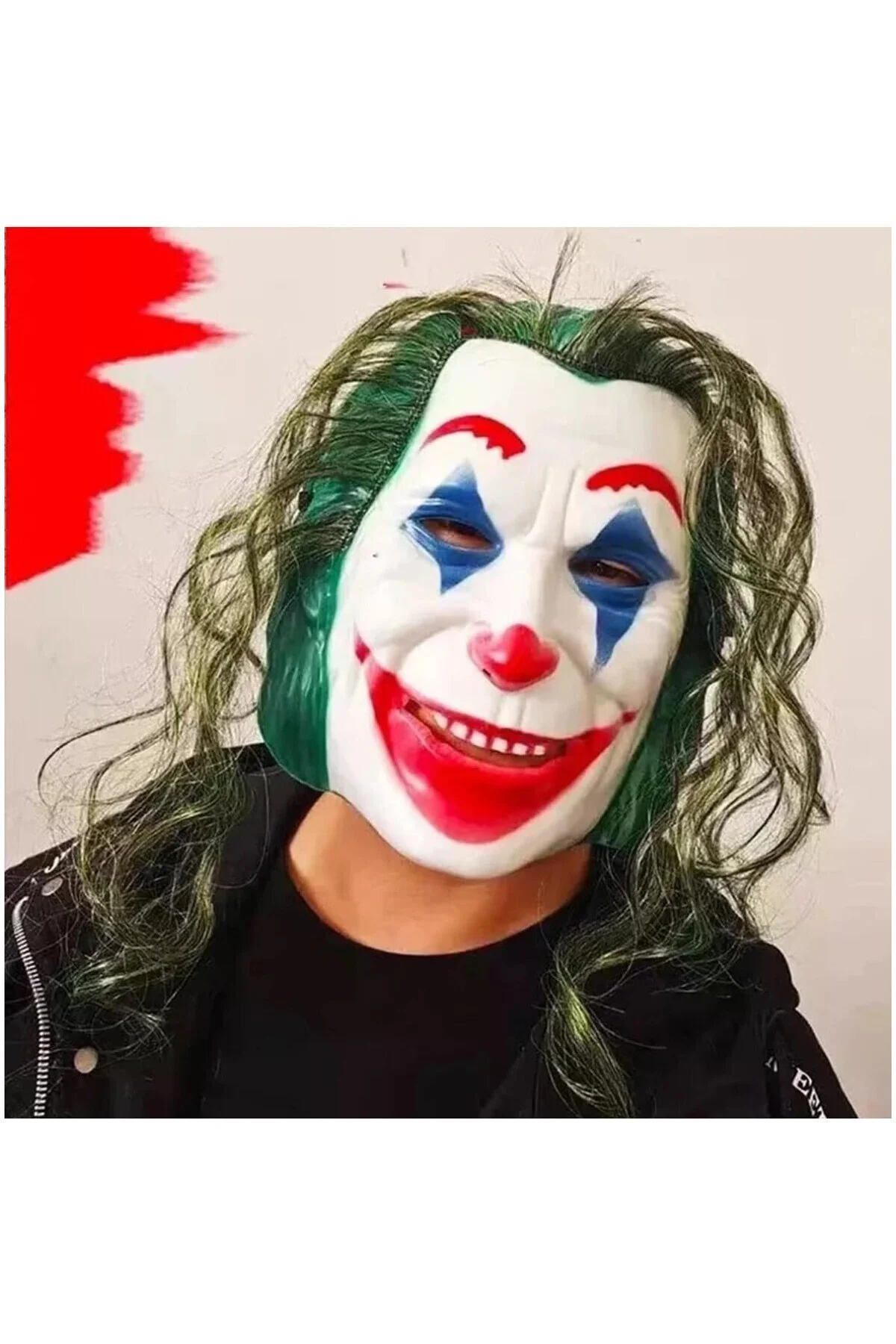 Joaquin Phoenix Joker Maskesi Saçlı, Tek Ebat, SMR-E173, Yeşil, Ü
