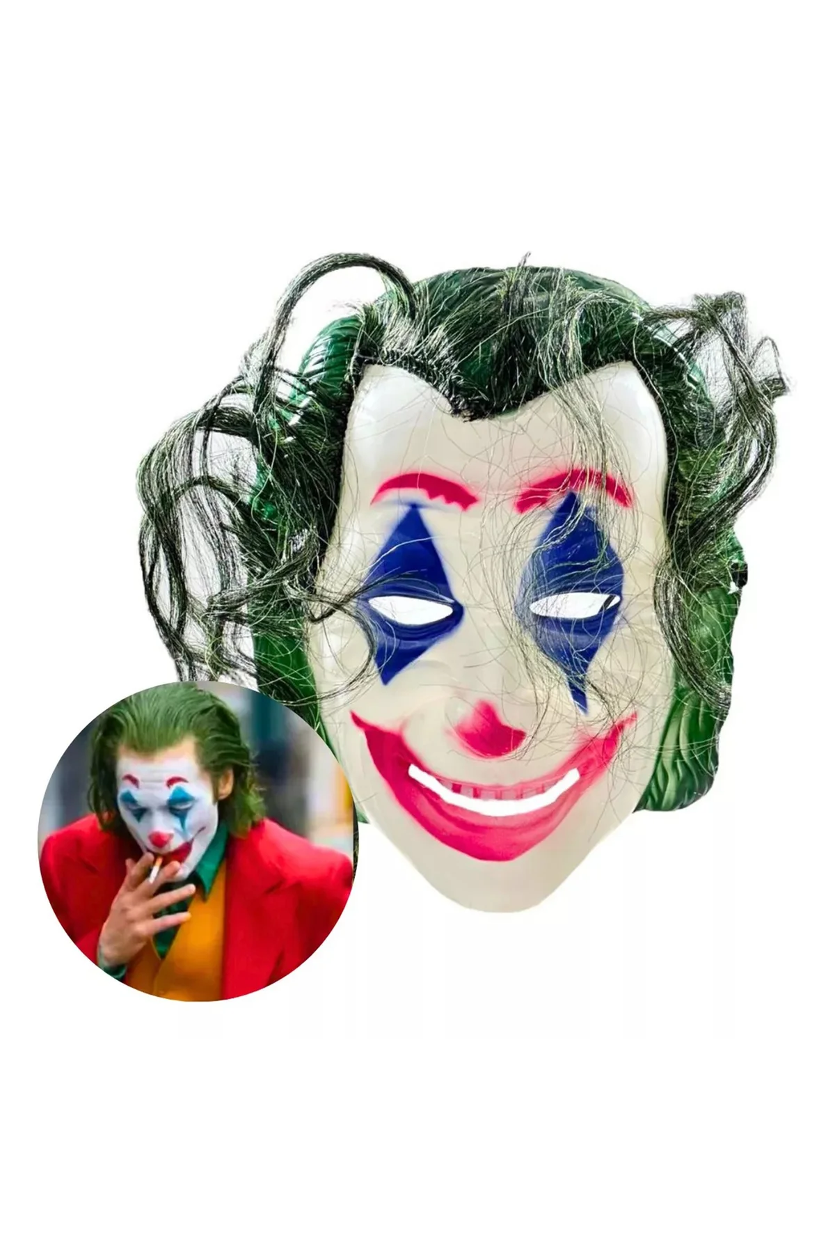 Joaquin Phoenix Joker Maskesi Yeşil Saçlı (5060) Joaquin Phoenix Joker Maskesi Yeşil Saçlı (5060)