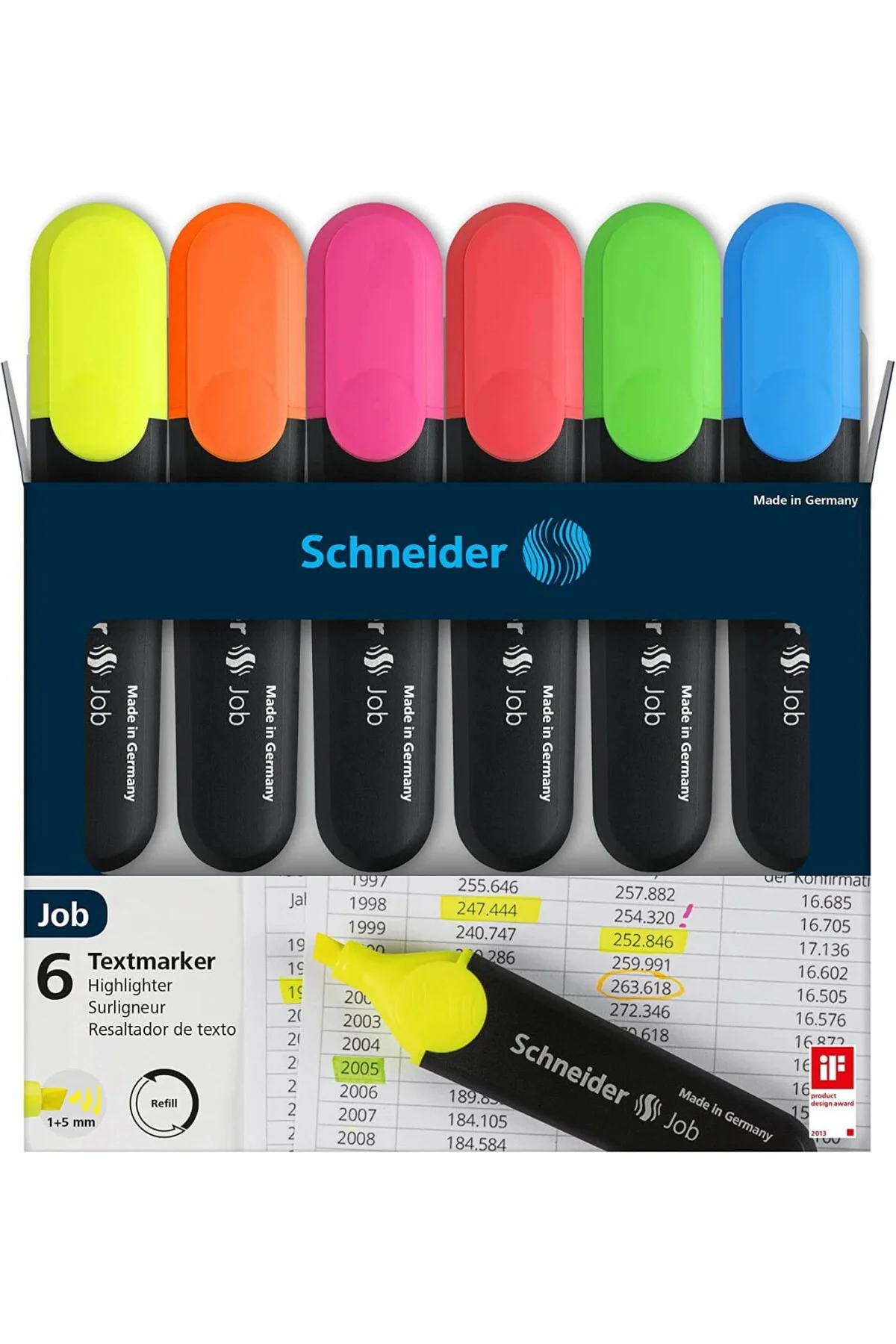 Job 150 NEON Fosforlu Kalem 6'lı Set Orijinal Kutulu / 115096
