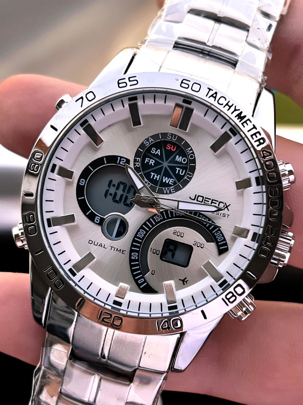 Joefox Çelik Kordon Dijital Ve Analog 2 Yıl Garantili 3 Atm Suya 