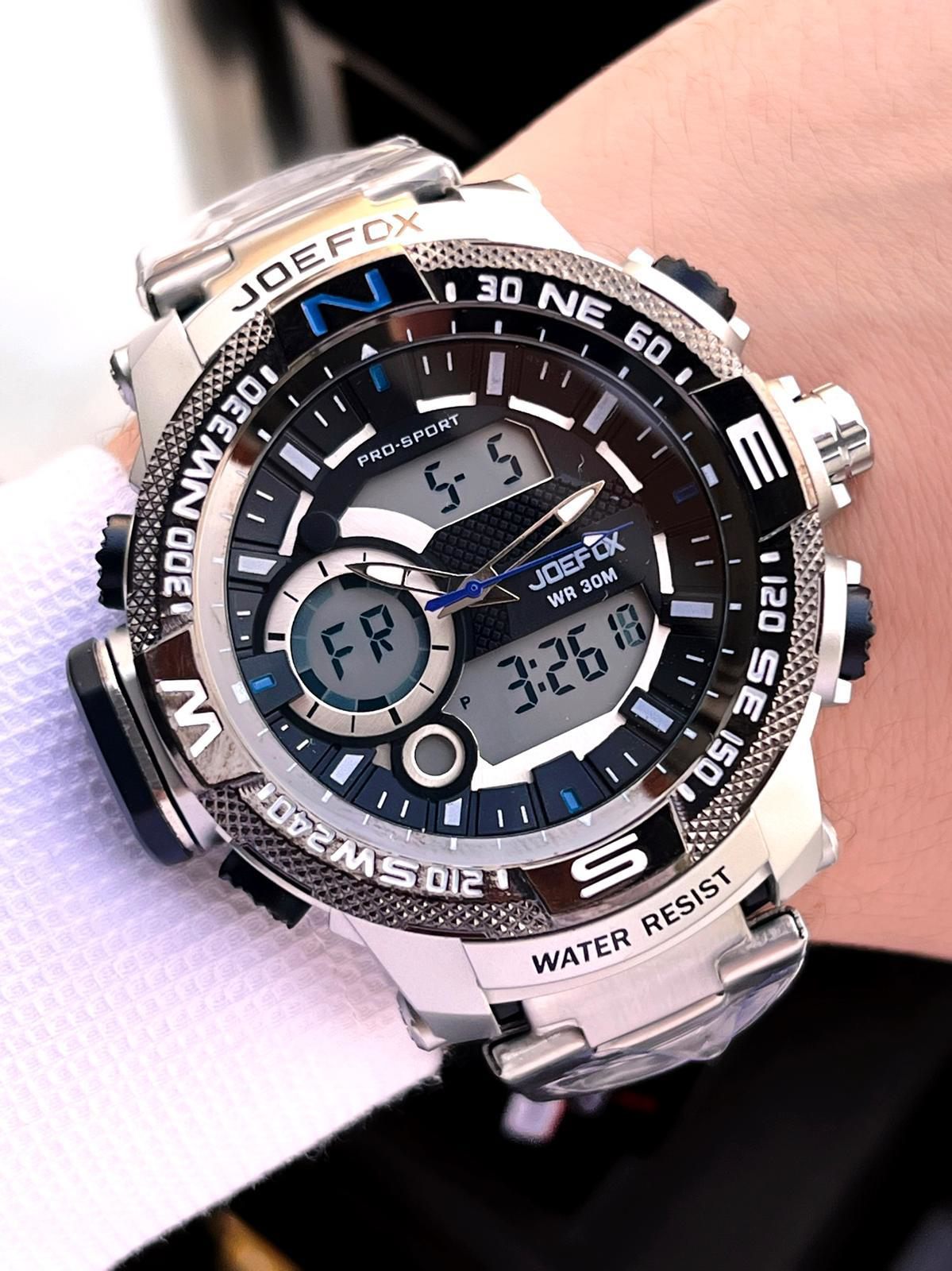 Joefox Çelik Kordon Dijital Ve Analog 2 Yıl Garantili 3 Atm Suya 