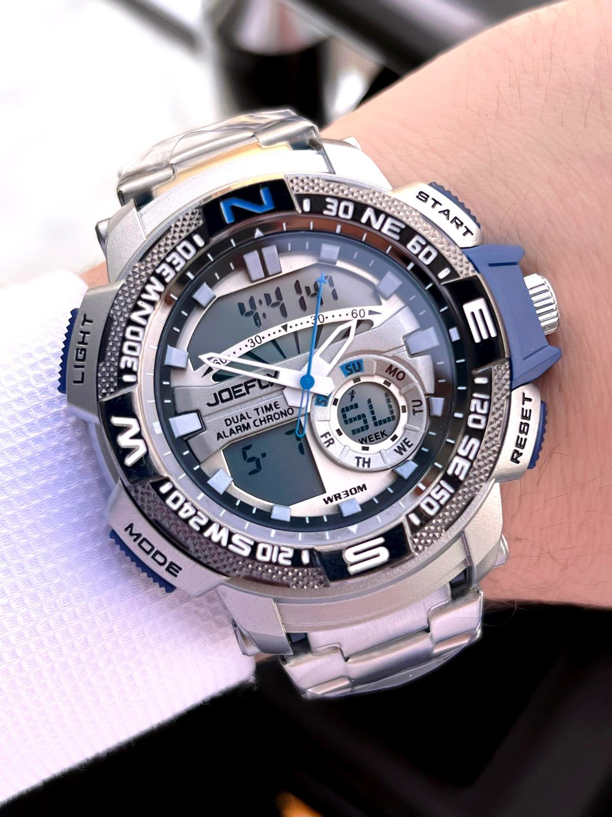 Joefox Çelik Kordon Dijital Ve Analog 2 Yıl Garantili 3 Atm Suya 