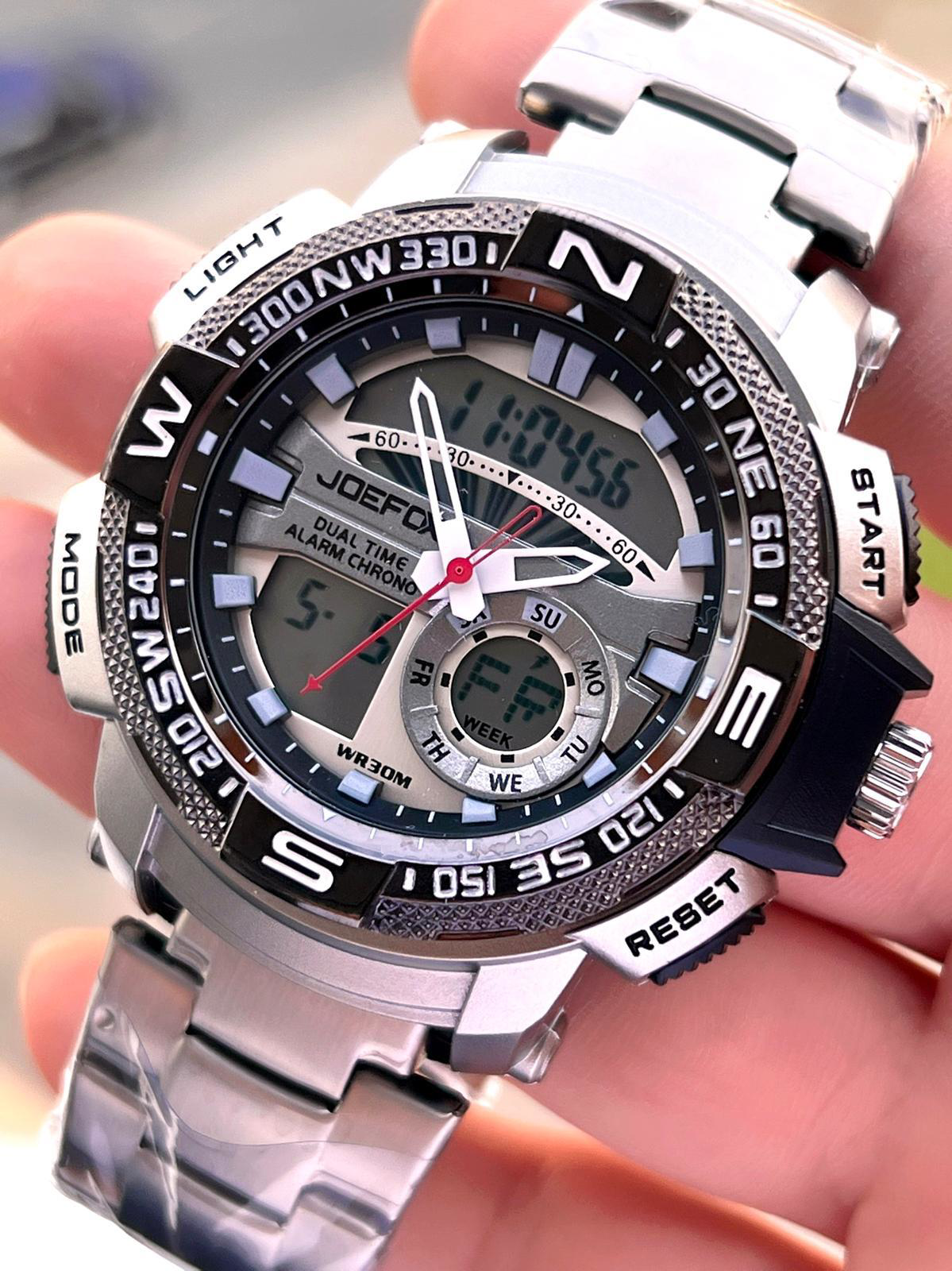 Joefox Çelik Kordon Dijital Ve Analog 2 Yıl Garantili 3 Atm Suya 